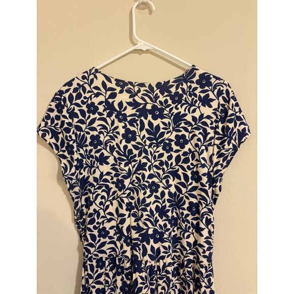 Garnet Hill floral blue dress sz 12 - Picture 8 of 11